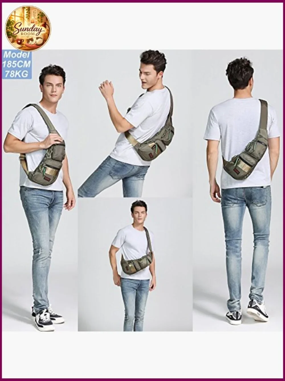 Sling Bag Crossbody Chest Shoulder Backpack Casual Daypack